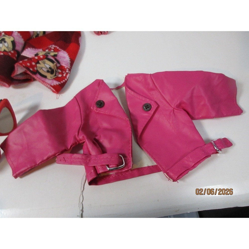 18 Inch Doll Clothes Lot Minnie Mouse Peppa Pig Gingham Dress Pink Moto Jacket - Picture 8 of 12